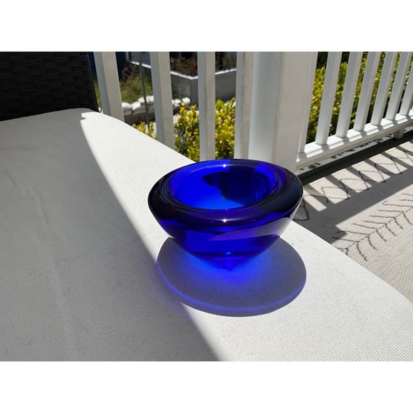 ViNtAgE Cobalt Blue 🔵Crystal Glass Votive Tealight Czech Republic - Picture 1 of 11